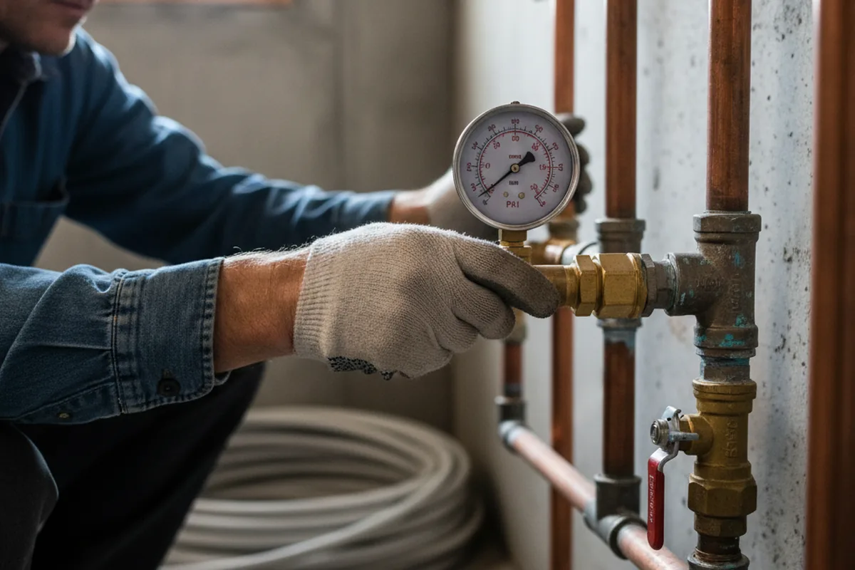 Pressure testing a repaired line during Water Line Repair in Bingham Canyon